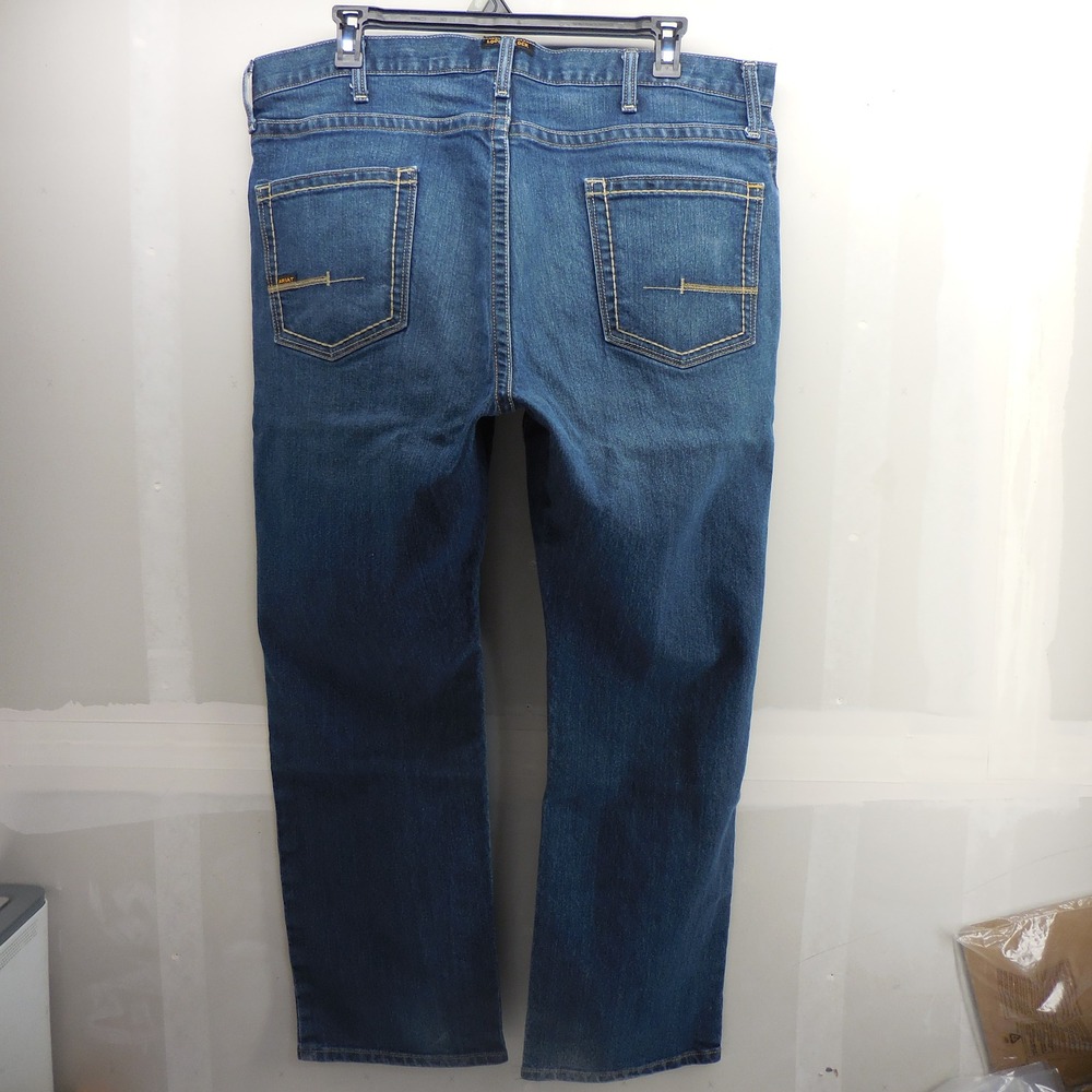 Ariat M4 Rebar Relaxed Boot Cut Jeans Mens Medium Wash Denim Work‎ Pants 42x32